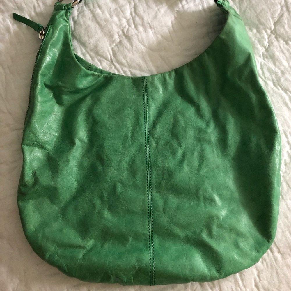 HOBO green leather shoulder bag